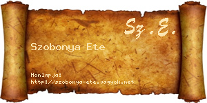 Szobonya Ete névjegykártya